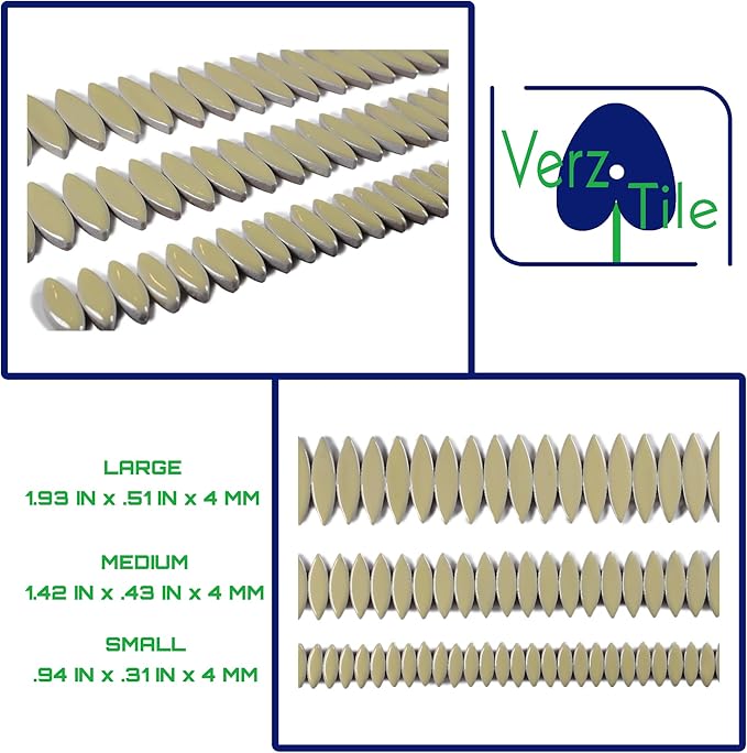 VerzTile Mosaic Tiles for Crafts - Petal Shaped Ceramic Tile Craft Hobbies & Art Projects 39 Color Options Endless Creativity DIY Design (Pale Yellow)