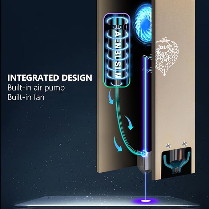 DLC 80W Laser Engraving Cutting Module with Built-in Air Assist, 10W(10000mW) Output Power,Built-in FAC,Compressed Spot CNC Carving DIY Laser Master for Laser Cutter Laser Engraver Machine - Class 4