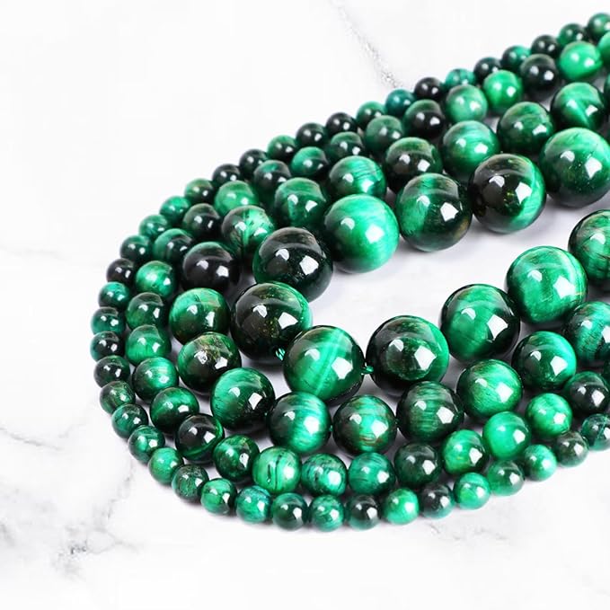 4mm 200pcs Natural Stone Round Beads Green Tiger's Eye Genuine Stone Beading Loose Gemstone DIY Charm Smooth Beads for Bracelets Necklaces Earrings Hole Size 1mm (Green Tiger's Eye 4mm)