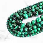 4mm 200pcs Natural Stone Round Beads Green Tiger's Eye Genuine Stone Beading Loose Gemstone DIY Charm Smooth Beads for Bracelets Necklaces Earrings Hole Size 1mm (Green Tiger's Eye 4mm)