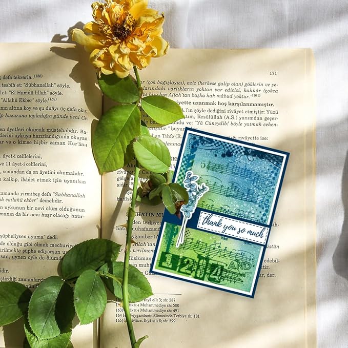 GLOBLELAND Vintage Frame Music Note Clear Stamps 5.9x8.3inch Retro Stain Background Embossing Stamp Silicone Clear Stamps Seal for DIY Scrapbooking and Card Making Paper Craft Decor