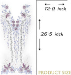 Beaded Pearl Flower Fabric Lace Applique, Floral Embroidered Patches Handmade Sewing Tool for DIY Neckline Bodice Wedding Bridal Prom Dress(Purple-Large)