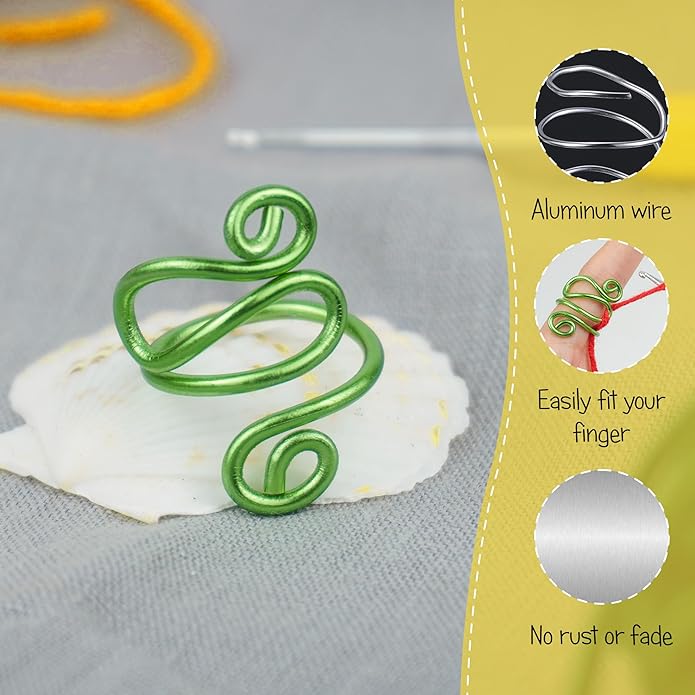Handmade Crochet Tension Ring, Lefties & Righties Yarn Tension Control, Adjustable Hook Ring, Companion Ring Yarn Regulator, Gift for Crocheters Knitters