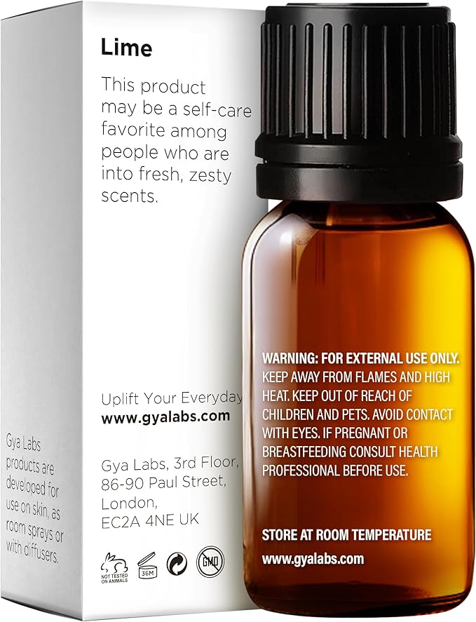 Gya Labs Lime Essential Oil - 0.34 Fl Oz - for Hair, Skin, Diffuser, Aromatherapy & DIY Candle Making Scent