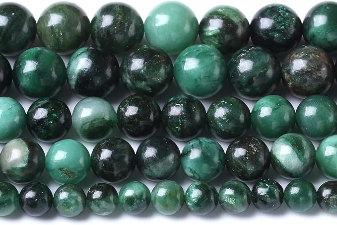 8mm 45pcs Natural Green Emerald Mica Crystal Gemstone Beads for Jewelry Making DIY Bracelet