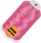 New brothread - Single Huge Spool 4000M Each Polyester Embroidery Machine Thread 40WT for Commercial and Domestic Machines - Christmas Pink