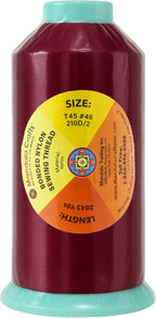 Mandala Crafts Bonded Nylon Thread Burgundy Heavy Duty Sewing Threads - 2843 YDs Size 46 210D T45 Tex 45 Thread for Leather Jeans Weaving Outdoor Marine Upholstery Threads