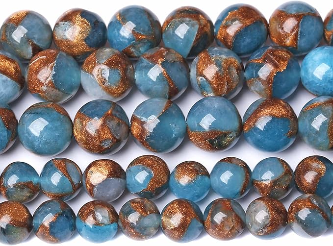 10MM 36PCS Lake Blue Cloisonne Craft Spacer Loose Beads for Jewelry Making DIY Bracelet