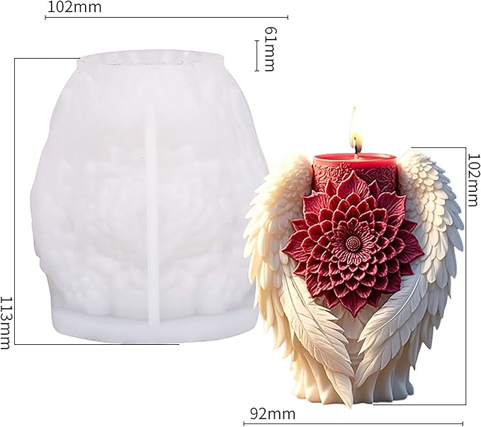 Angel Wing Nativity Scene Cylinder Molds Silicone Wave Spiral Candle Mold - Silicone Resin Casting Molds for Candle & Resin & Soap Craft Supplies