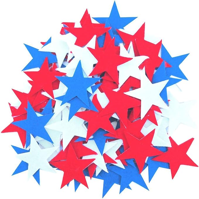 Playfully Ever After 1.5 Inch Felt Star Stickers (Red, White, and Blue Set)