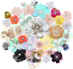 35Pcs Sequin Flower Patches Plastic Mixed Color Sequin Beaded Flower Patches Rhinestone Pearl Mix Applique Sew on Cloth Applique DIY Garment Accessory Cloth Headband Decor