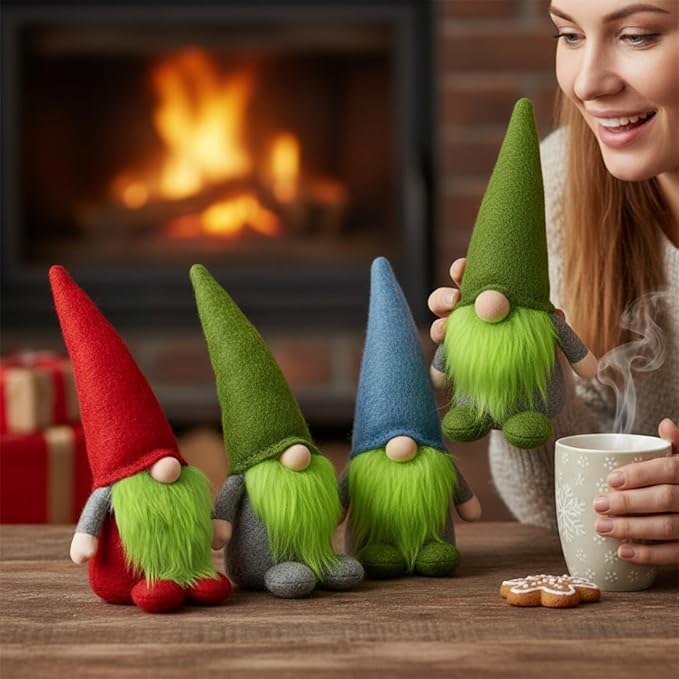 Tatuo 6 x 60 Inch Green Faux Fur Fabric Halloween Fluffy Fuzzy Craft Fake Fur Cuts Shaggy Synthetic Plush Patch Sewing DIY Winter Christmas Costume Gnome Beard Miniature Dolls Rugs Mat Gift