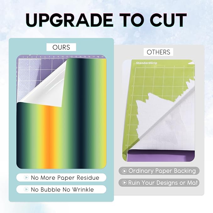 Tintnut Orange Green Yellow Permanent Vinyl - 8 Sheets 12"x10" Permanent Adhesive Vinyl for Cutting Machine,Home Decor Self Sticker