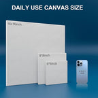 Stretched Canvases for Painting 6x6 Inch 7-Pack, 10 oz Triple Primed Acid-Free 100% Cotton Blank Canvas, Square Canvas for Oil Paint Acrylics Pouring & Wet Art Media, Pour Painting