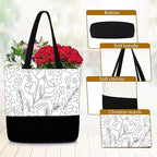 10 Set Pre Drawn Canvas Bags for Women DIY Tote Bags Paint Kit with Paintbrushes, Paints, Apron, Palette for DIY Party