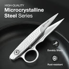 Premium Fabric Scissors for Cutting Clothes, Small Multi-Purpose Stainless Sewing Leather Dressmaking, Professional Crafting Shears Microcrystalline Steel Shears Office Cutting Tools (Silver)