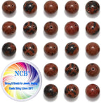 NCB Natural Stone Beads 100pcs 10mm Round Genuine Real Stone Beading Loose Gemstone DIY Charm Smooth Beads for Bracelet Necklace Earrings Jewelry Making (Mahogany Obsidian, 10mm 100Beads)