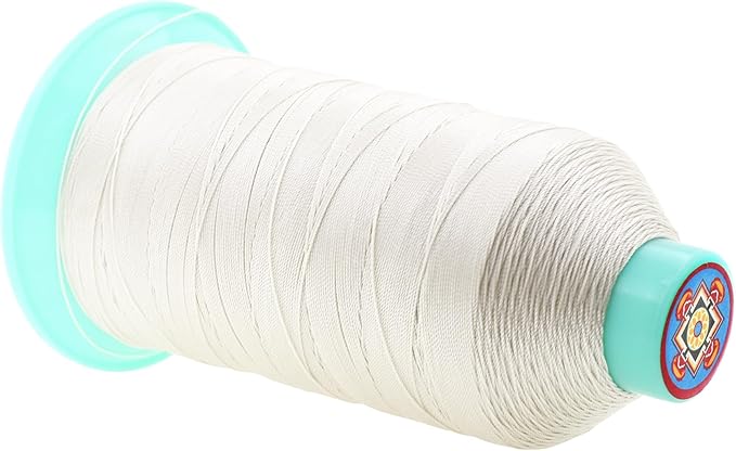 Mandala Crafts Bonded Nylon Thread Off White Heavy Duty Sewing Threads - 1250 YDs Size 138 420D T135 Tex 135 Thread for Leather Jeans Weaving Outdoor Marine Upholstery Threads