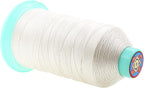 Mandala Crafts Bonded Nylon Thread Off White Heavy Duty Sewing Threads - 1250 YDs Size 138 420D T135 Tex 135 Thread for Leather Jeans Weaving Outdoor Marine Upholstery Threads