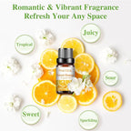 PHATOIL 10Pcs Fruity Fragrance Oil Set, Coconut, Cherry, Apple, Strawberry, Mango Candle Scents for Candle Making, Freshie Scents for DIY Soap Making, Diffuser Oil Scents Set