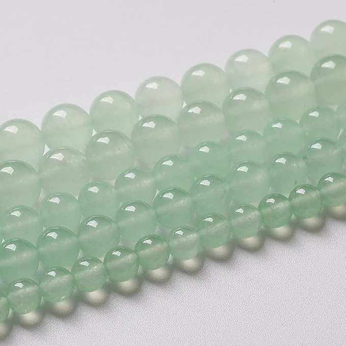 4mm 90pcs Natural Green Jade Chalcedony Beads Energy Healing Power Stone Beads for Jewelry Making Round Loose Beads DIY Bracelet 15" (Green Jade, 4mm)