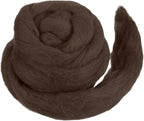 MECCANIXITY Wool Roving Yarn Soft Felting Wool 50g/1.76oz Pure Chunky Roving Yarn for Needle Felting Knitting Blanket Spinning Weaving Art DIY Craft Dark Coffee