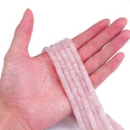 Natural Rose Quarts Crystal Spacer Beads Caps Loose Semi Gemstone for Beading Jewelry Making 6mmx3mm 38cm