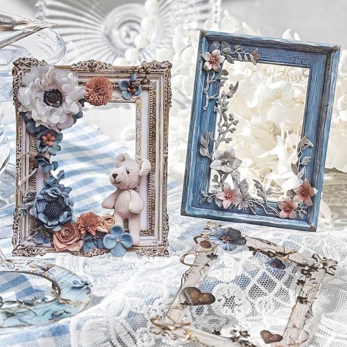 Vintage Photo Frame Scrapbook Cardstock Paper for Junk Journal Collage Card Making Embellishment Retro Art DIY Crafts Decoration (AXMK-S6)