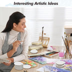 Engrowtic 50 Pcs Magnetic Painting Canvas Panel Mini Canvas Boards for Painting Mini Tile Art for Fridge Locker Art Crafts DIY(2.5 in,Round)