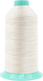 Mandala Crafts Bonded Nylon Thread Off White Heavy Duty Sewing Threads - 800 YDs Size 207 630D T210 Tex 210 Thread for Leather Jeans Weaving Outdoor Marine Upholstery Threads