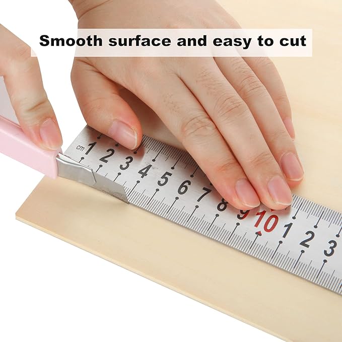 10 Pack Basswood Sheets 3mm 10 x 10 x 1/8 Inch Plywood Board, Thin Natural Unfinished Wood for DIY Crafts Painting, Hobby, Model Making, Wood Burning and Laser Projects