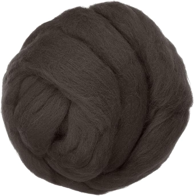 PATIKIL Wool Roving Yarn, 150G/5.3OZ Soft Felting Wool Pure Chunky Roving Yarn Bulk for Needle Felting Knitting Blanket Spinning Weaving DIY Craft, Dark Coffee