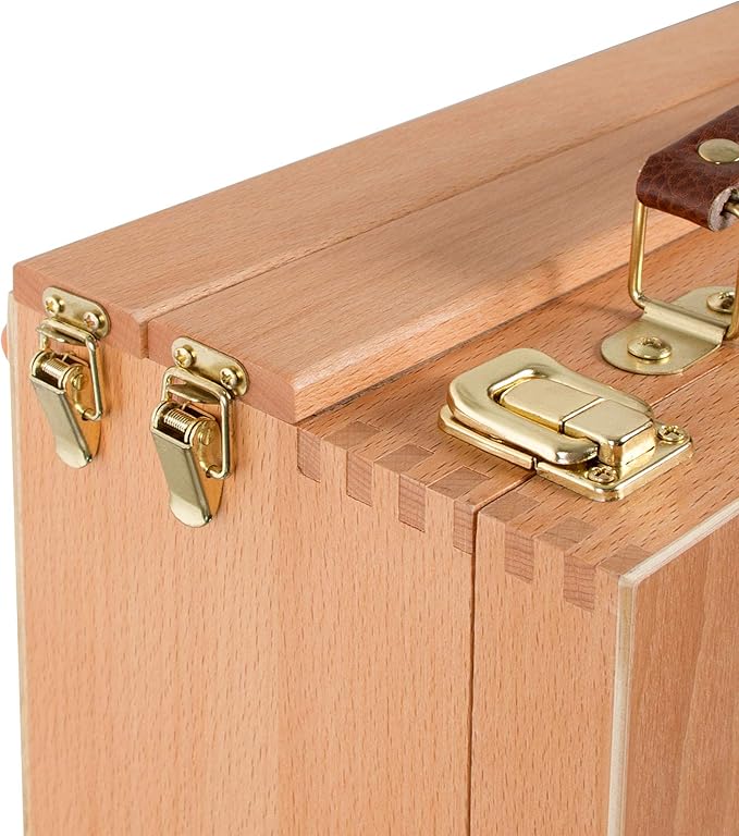 Kuyal Art Supplies Box Easel Sketchbox Painting Storage Box-Adjustable Design with Large 2-Drawer