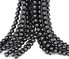 Natural Stone Beads Black Onyx Round Genuine Stone Beading Loose Gemstone Hole Size 1mm DIY Charm Smooth Beads for Bracelets Necklaces Earrings 6mm 200pcs (Black Onyx 6mm)