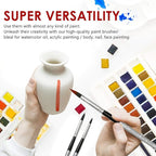 DUGATO Artist Paint Brush Set (10 Sizes) - Fine Tip Round Synthetic Brushes for Watercolor, Acrylic, Gouache, Oil Painting & Crafts - Professional Quality Art Supplies