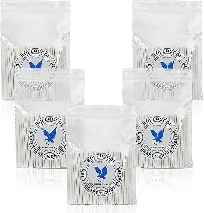 Pearled Candle Extra Wicks 500 Pack for Pearled Candle Making - 2 Inch White Cotton Candle Wicks for Candle Making DIY