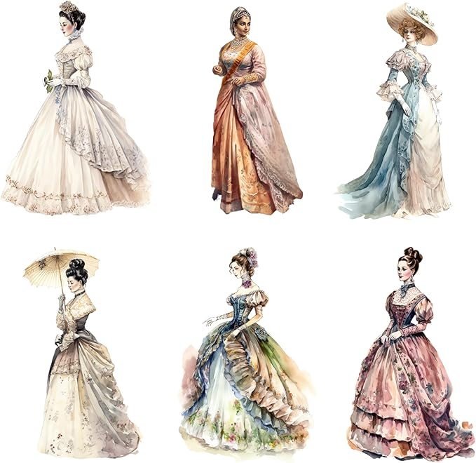 XERE 78 Pcs Victorian Women Portraits Scrapbook Stickers Set for Scrapbooking and Journaling Notebooks, Junk Journal Supplies, Sketchbook, Bookmark Making Sticker