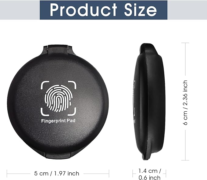 1 Pack Thumbprint Fingerprint Ink Pad Stamp Pad for Notary Supplies Identification Security ID Fingerprint Cards Law Enforcement Fingerprint Black Stamp Ink pad