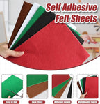 10 Pack Self Adhesive Felt Sheets - Black Felt Fabric with Adhesive Backing - Peel and Stick Felt Sheet for Arts Crafts DIY and Decorations - A4 Size(8" x 12")