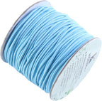 KONMAY 1.5mm Elastic Beading String, 65 Yards Blue Elastic Stretchy Cord for Jewelry Making, Necklace and Crafting