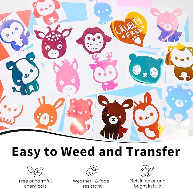 TECKWRAP Holographic Vinyl Stickers, 12" x 10" 12 Sheets Opal Adhesive Permanent Vinyl Sheets for DIY Halloween Decorations Sticker, Home and Car Decor,