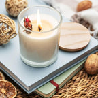 8 OZ Thick Candle Jars for Making Candles 15 Pcs, Clear Empty Jars with Wood Lids for Candle Making, Sample Container