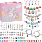 Emibele Charm Bracelet Making Kit, Christmas Jewelry Making Kit for Girls Age 8-12, Unicorn/Mermaid DIY Bracelets Crafts Kit for 5 6 7 Girl Holiday Gifts Idea on Xmas Birthday Valentines