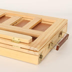 Artistik Mixed Media Easel Art Set – 34-Pc Wooden Desktop Easel Box Paint Set with Acrylic Paints, 3 Canvas Boards & Oil Pastels – Beginners & Artists Painting Kit