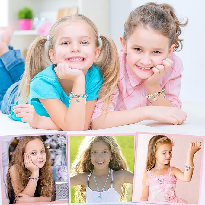 Sofier Bracelet Making Kit for Girls DIY Beads Charms Set Teen Girl Gifts for Birthday Christmas Arts and Crafts Kit with Portable Organizer Box