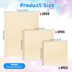 12 Pack Wood Canvas Boards Unfinished Square Wood Panels Paint Pouring Panels for Pouring Art, Crafts, Painting, and Decor, 9x7.5Inch/6x6Inch/4.7x4.7Inch