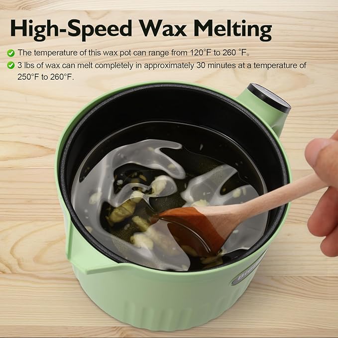 1.6QTs Electric Wax Melter Pot with Digital Touchscreen - Non-Stick Coating & Precise Temperature Control (120°F-260°F) - Perfect for Candle Making, Soap Crafting, Wax Melts & DIY Art Projects