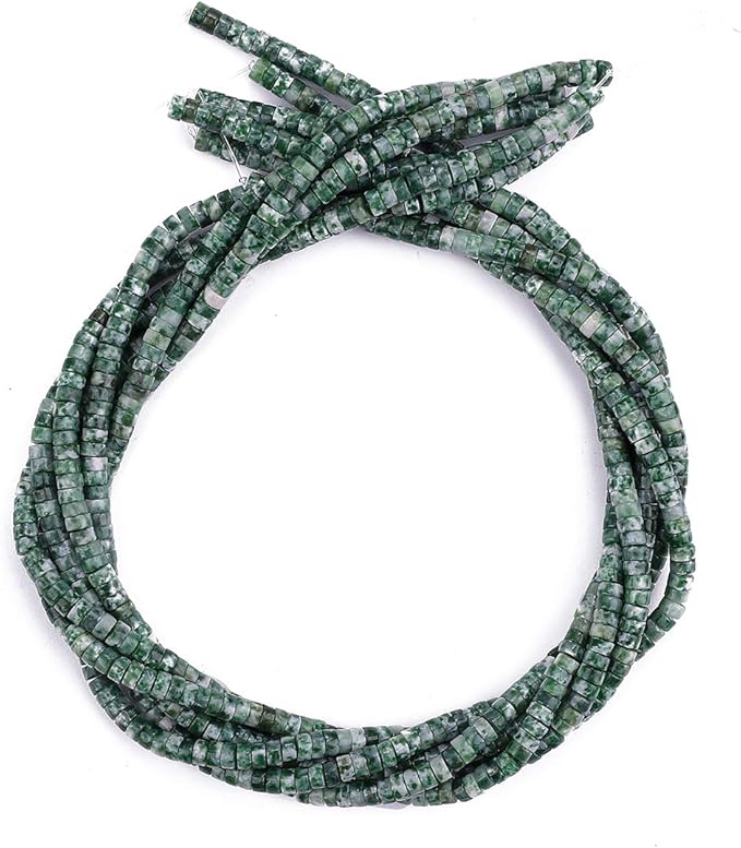 Natural African Jade Spacer Beads Caps Loose Semi Gemstone for Beading Jewelry Making 4mmx2mm 38cm