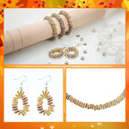 Ferreve 600 Pcs Fall Spacer Beads for Jewelry Making 8mm Yellow Brown Orange Rhinestone Crystal Spacer Beads for Beaded Pens DIY Thanksgiving Autumn Harvest Holiday Bracelet Necklace Gifts Crafts