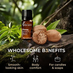 Gya Labs Nutmeg Essential Oil - 0.34 Fl Oz - for Hair, Skin, Diffuser, Aromatherapy & DIY Candle Making Scent
